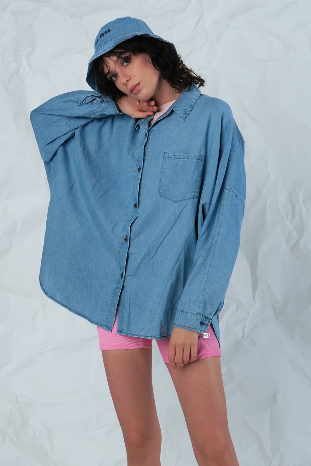 Denim Shirt Billie Eilish Oversized Blue 