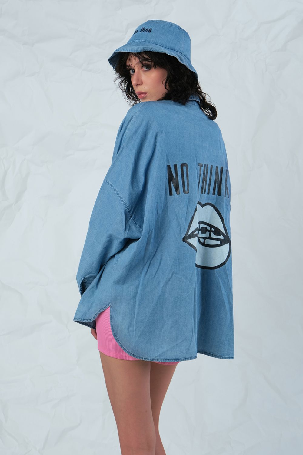 Denim Shirt Billie Eilish Oversized Blue 