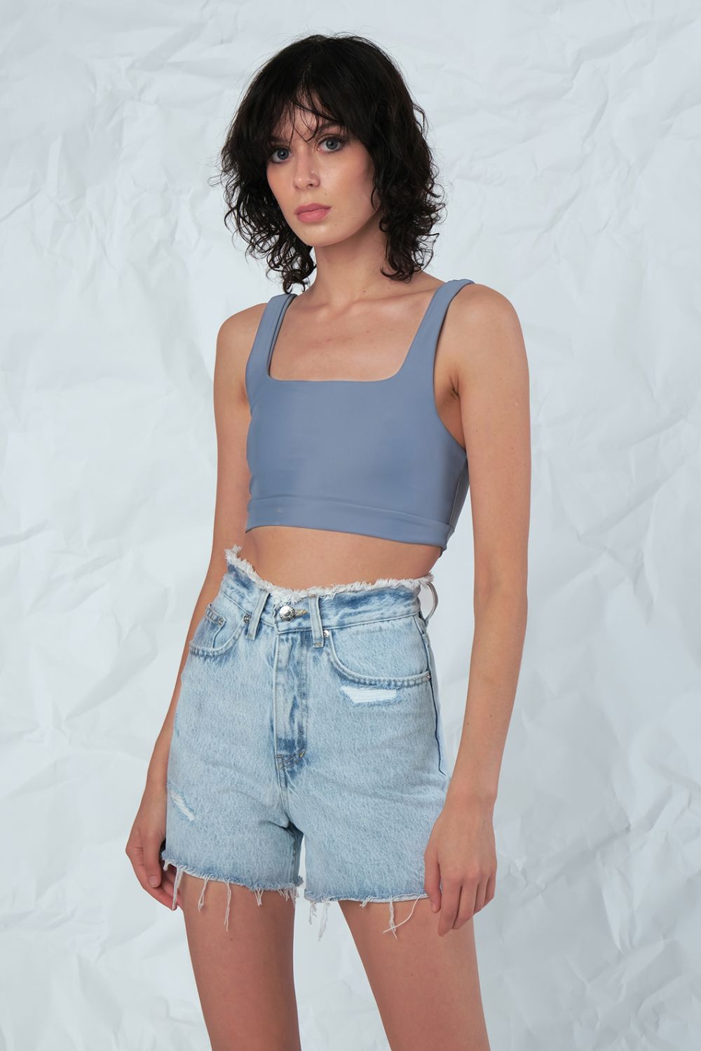 Cut Out Top Sporty Bra Sustainable Grey