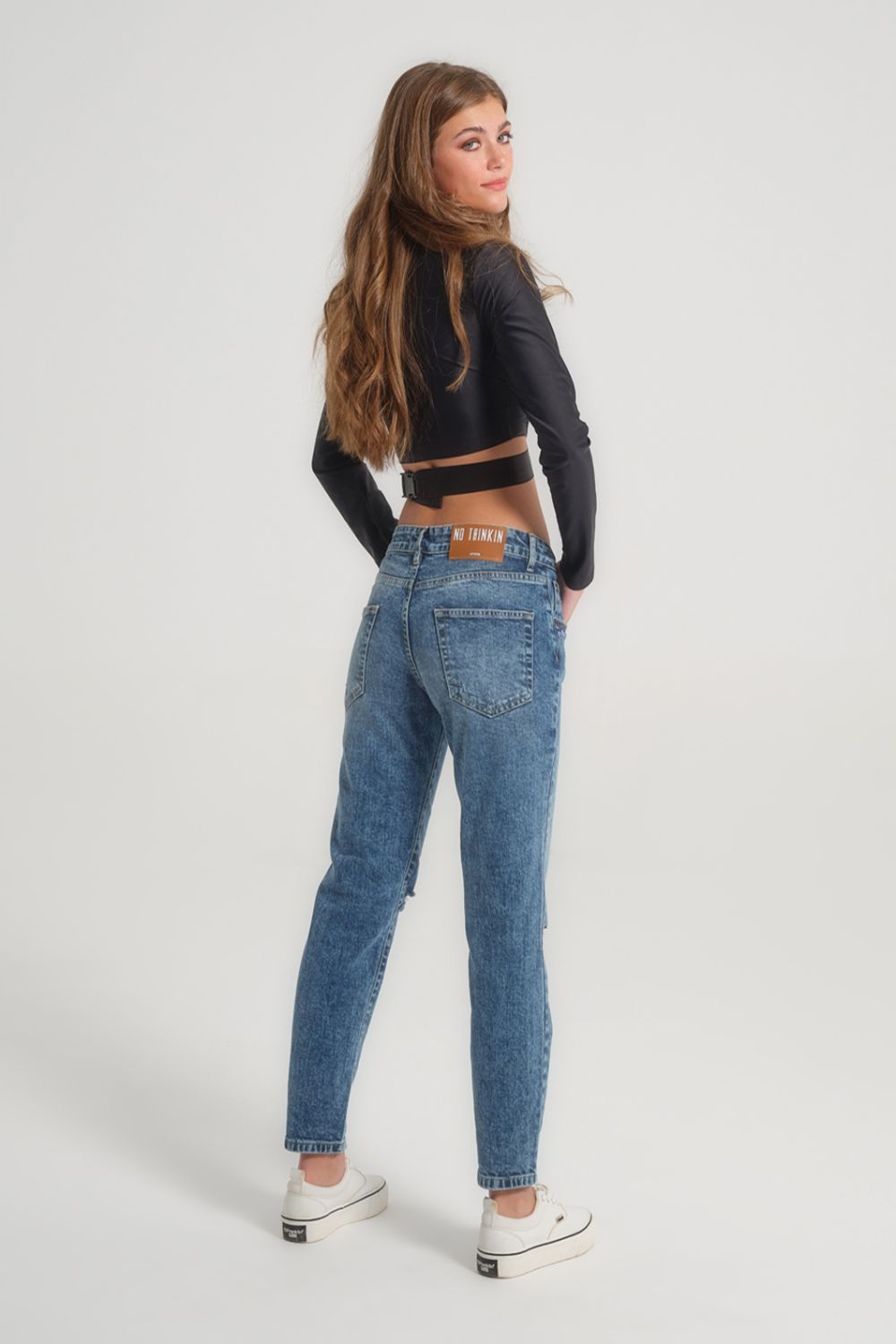 Straight Fit Jeans Isabella Mid Rise Sustainable Dark Blue Stonewashed 