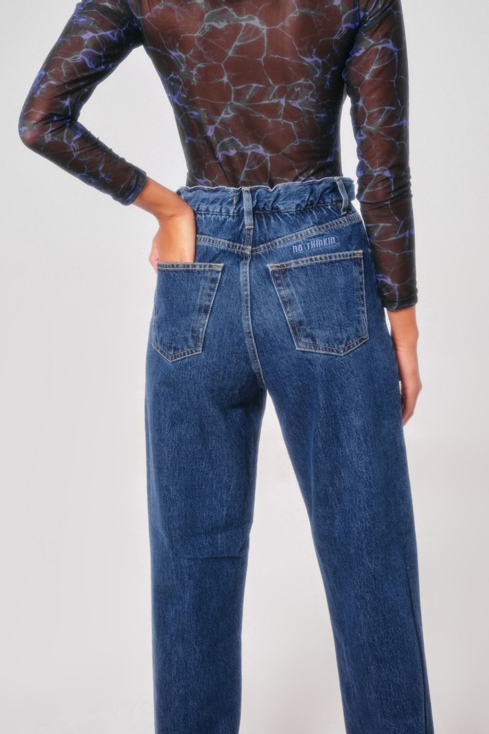 Mom Fit Jeans Hailey Super High Rise Dark Blue