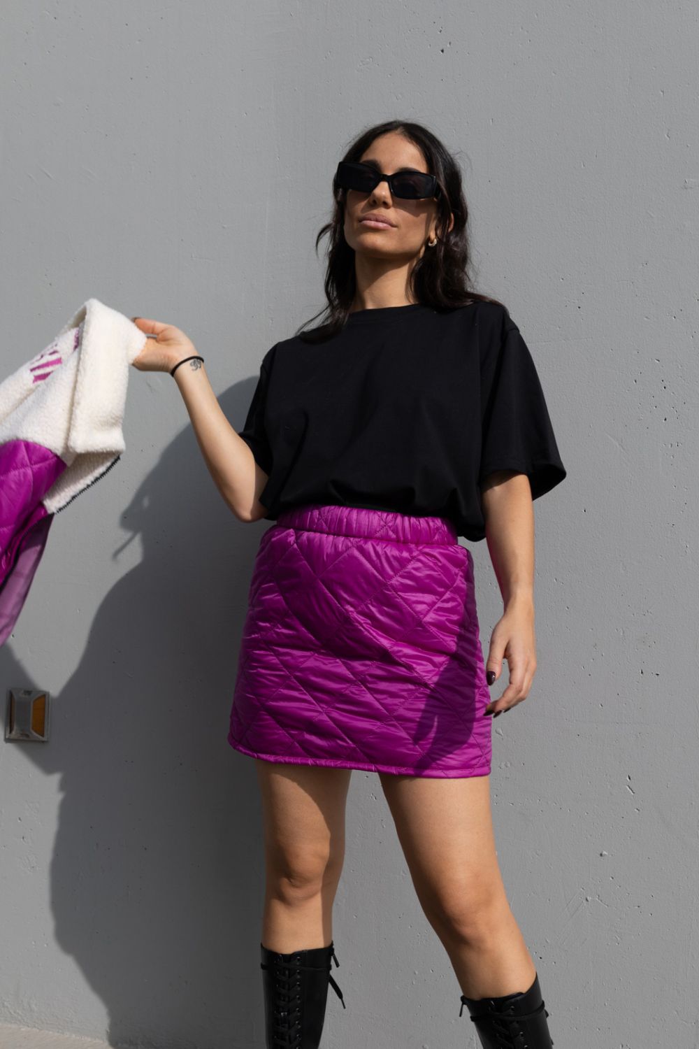 Quilted Mini Skirt Wannabe Pink