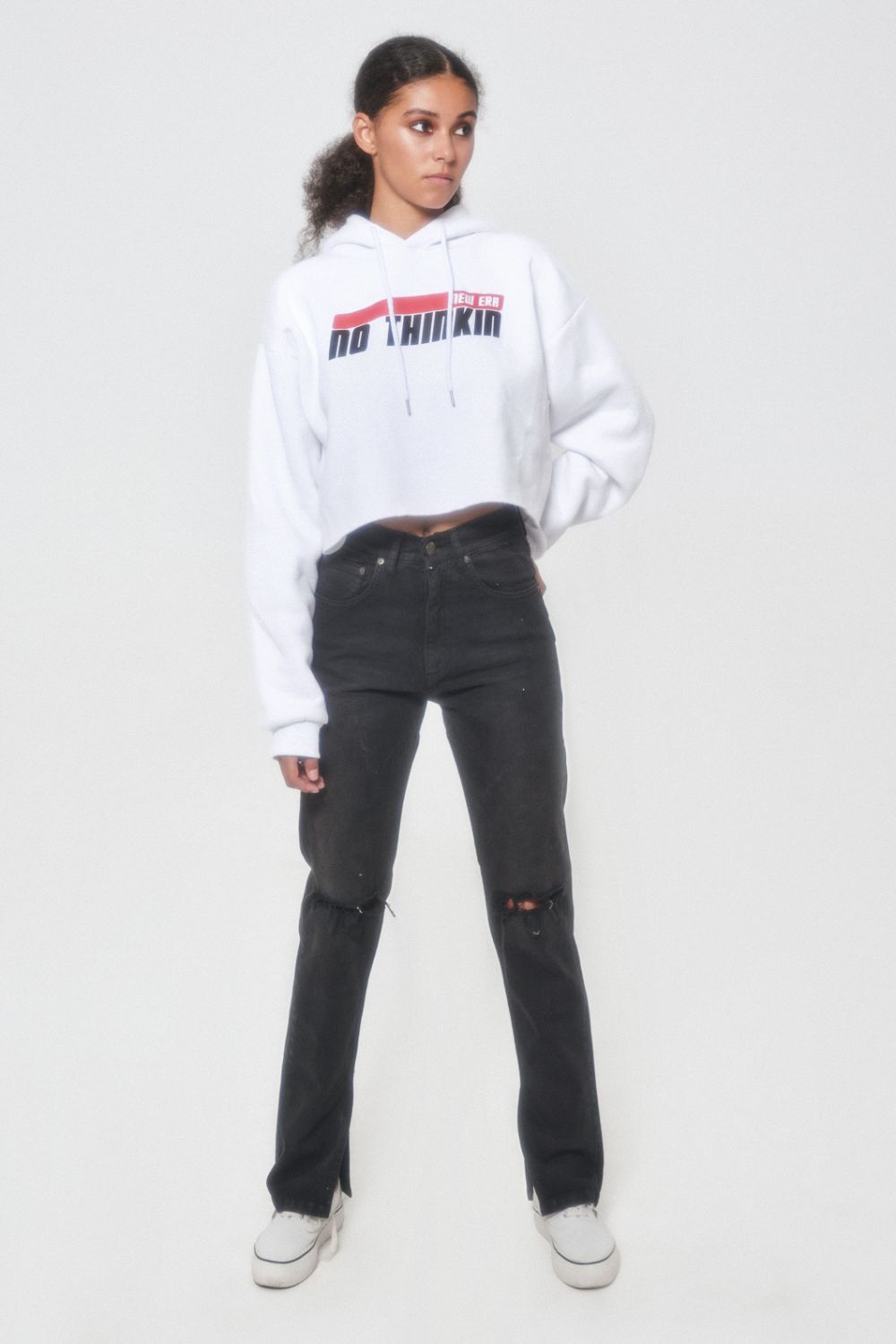 Straight Fit Jeans Kendall High Rise with split hem Black