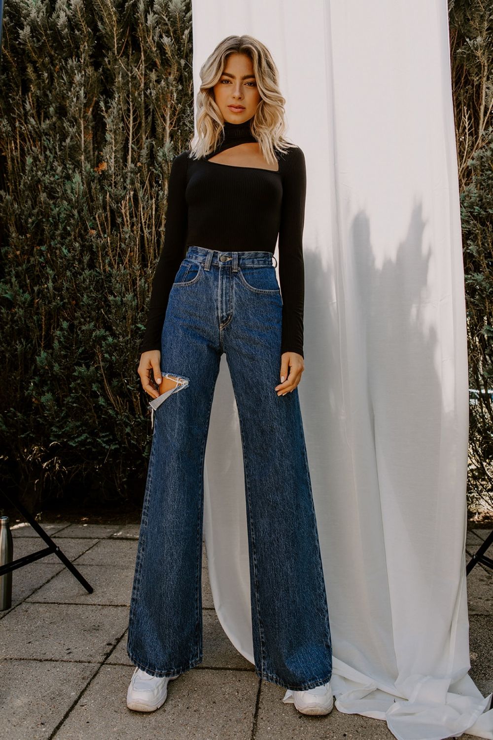 Selena wide leg jeans dark blue